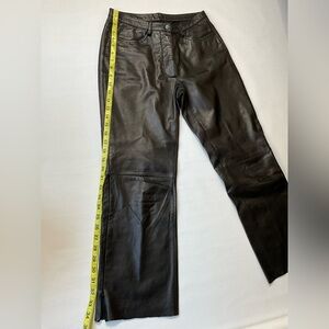 Bebe Genuine Leather Trousers in Black Sz 6